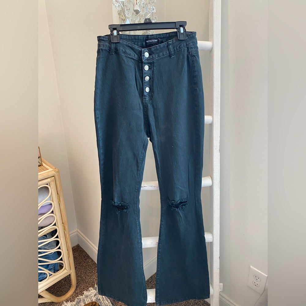 Pretty Little Thing black flare jeans